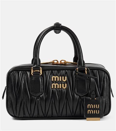 miu miu black leather tote|Miu Miu leather totes.